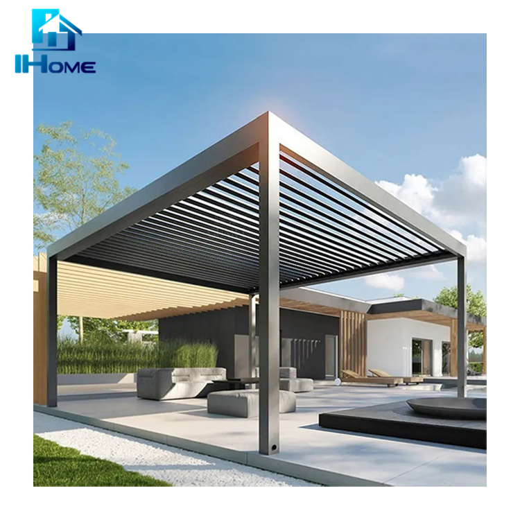 Garden Aluminum Pergola Roof Kits Patio Cover Gazebo Louvered Roof Canopy Pergolas