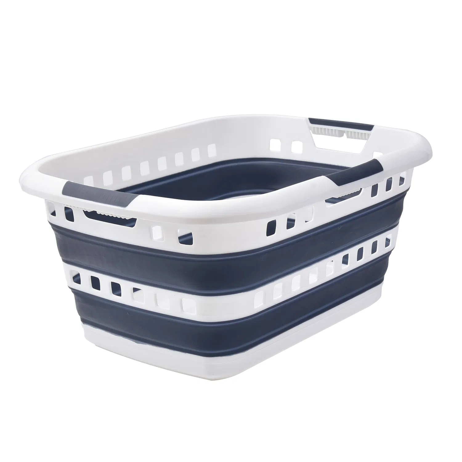 40L Gray Hot Selling Large Capacity Collapsible Plastic Storge Basket, Washing Tub