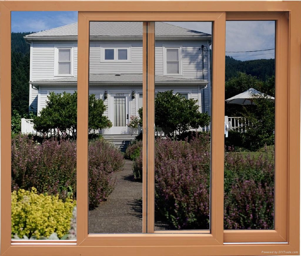 Interior Double Leaf U PVC Sliding Window with Corss Bar Decoration