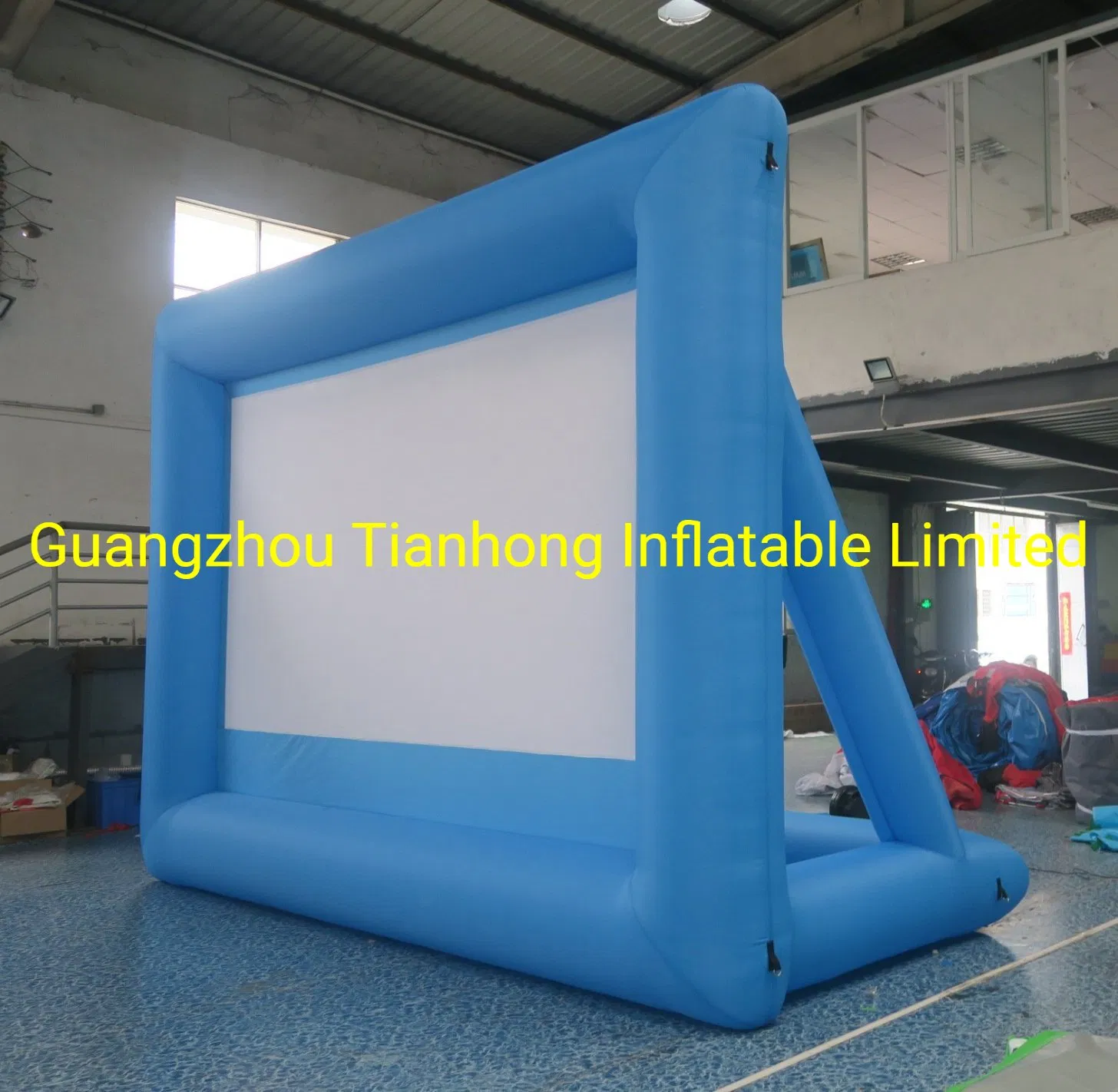 New Design Blue Color Inflatable Movie Screen