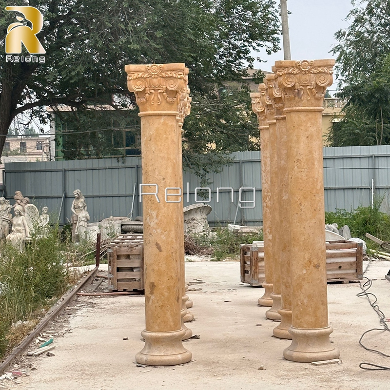 White Marble Greek Column Corinthian Order Round Fluted Columns Wholesaler