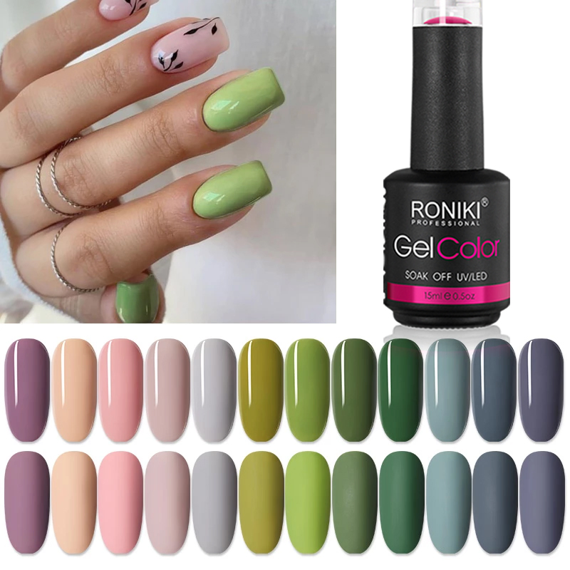 Roniki New Hot Sale Nail Gel Polish Collection 308 Colors UV Neon Gel Polish