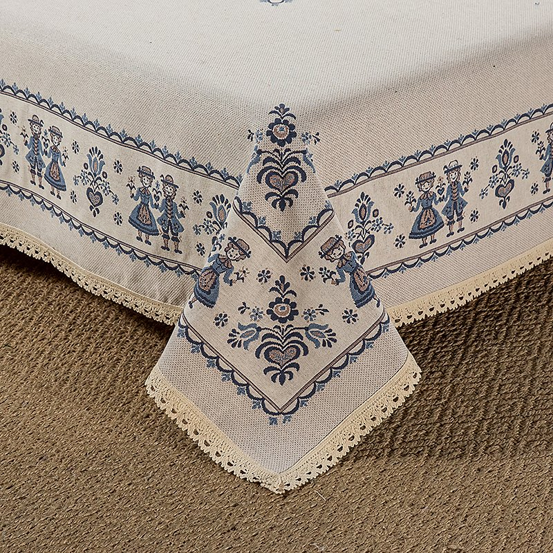 Stylish Cotton Hemp Jacquard Bedding Set Pillowcases Fitted Bedding Sheet for Home