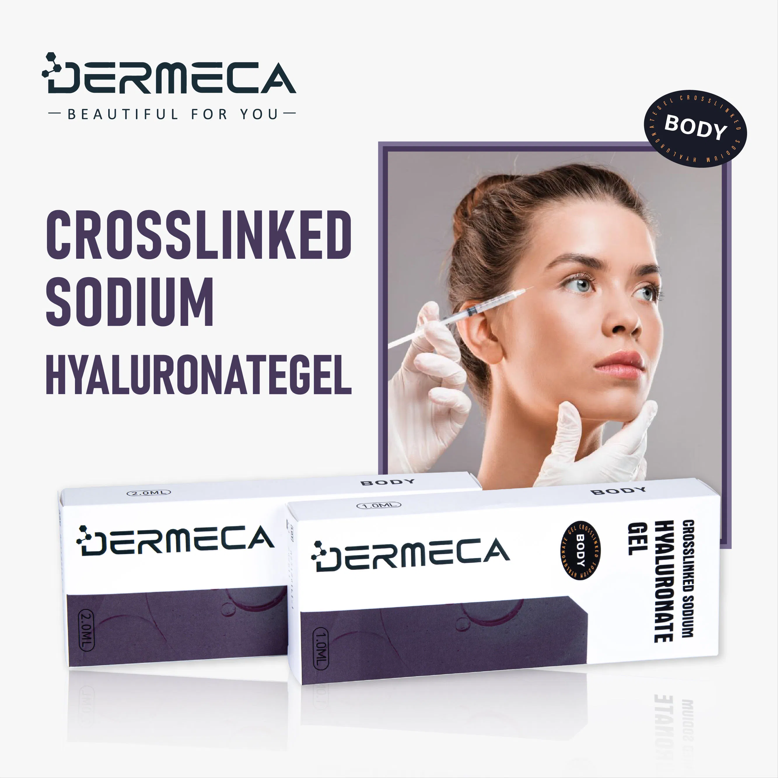 Dermeca Hight Quality Ha Lip Filler Gel for Giving Natural Lip Volume