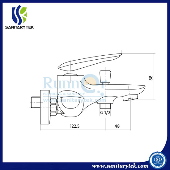 Chrome Brass Bathroom Bathtub Shower Faucet