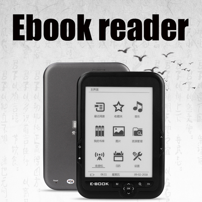 6" E Book Reader BLE WiFi Pdf Format E Ink Touch Screen E Paper Ereader Ebook