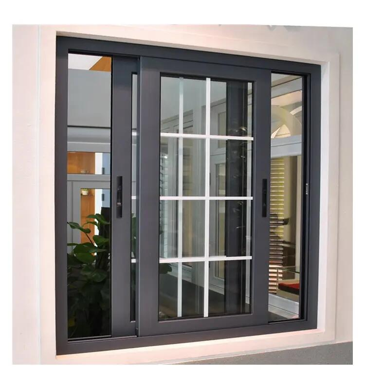 Factory American Style Custom PVC Aluminium Sliding Window with Inside Grill Anti-Theft and Sound Insulation Window