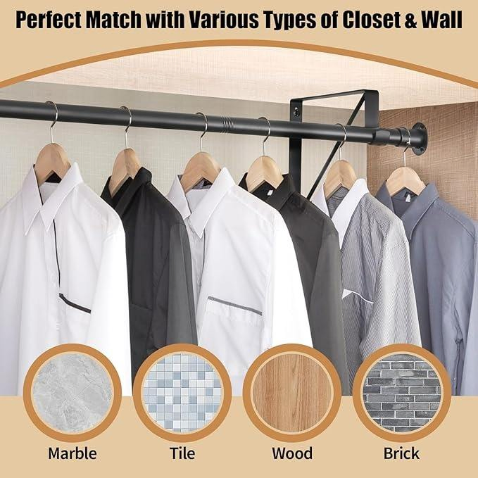 Factory Wholesale Single Telescopic Closet Rod Metal Hanging Closet Rod