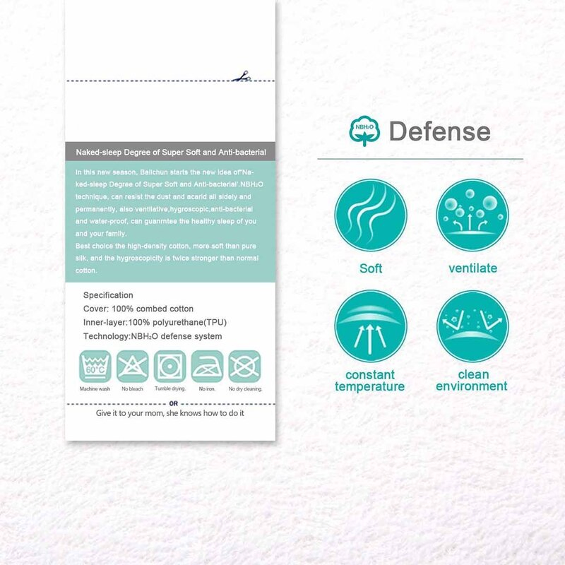 Antiallergy and Breathable Mattress Cover Waterproof with TPU