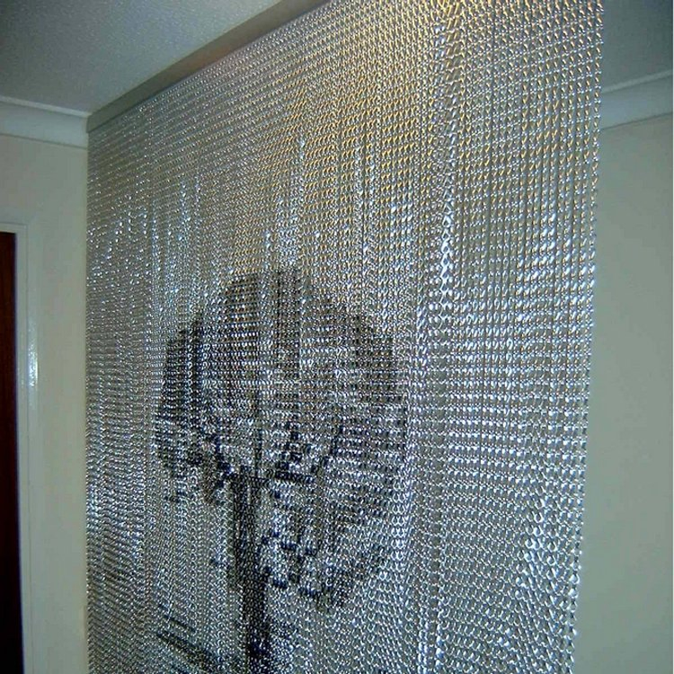 Decorative Metal Mesh Aluminum Chain Link Curtain Metal Mesh Curtain for Space Divider