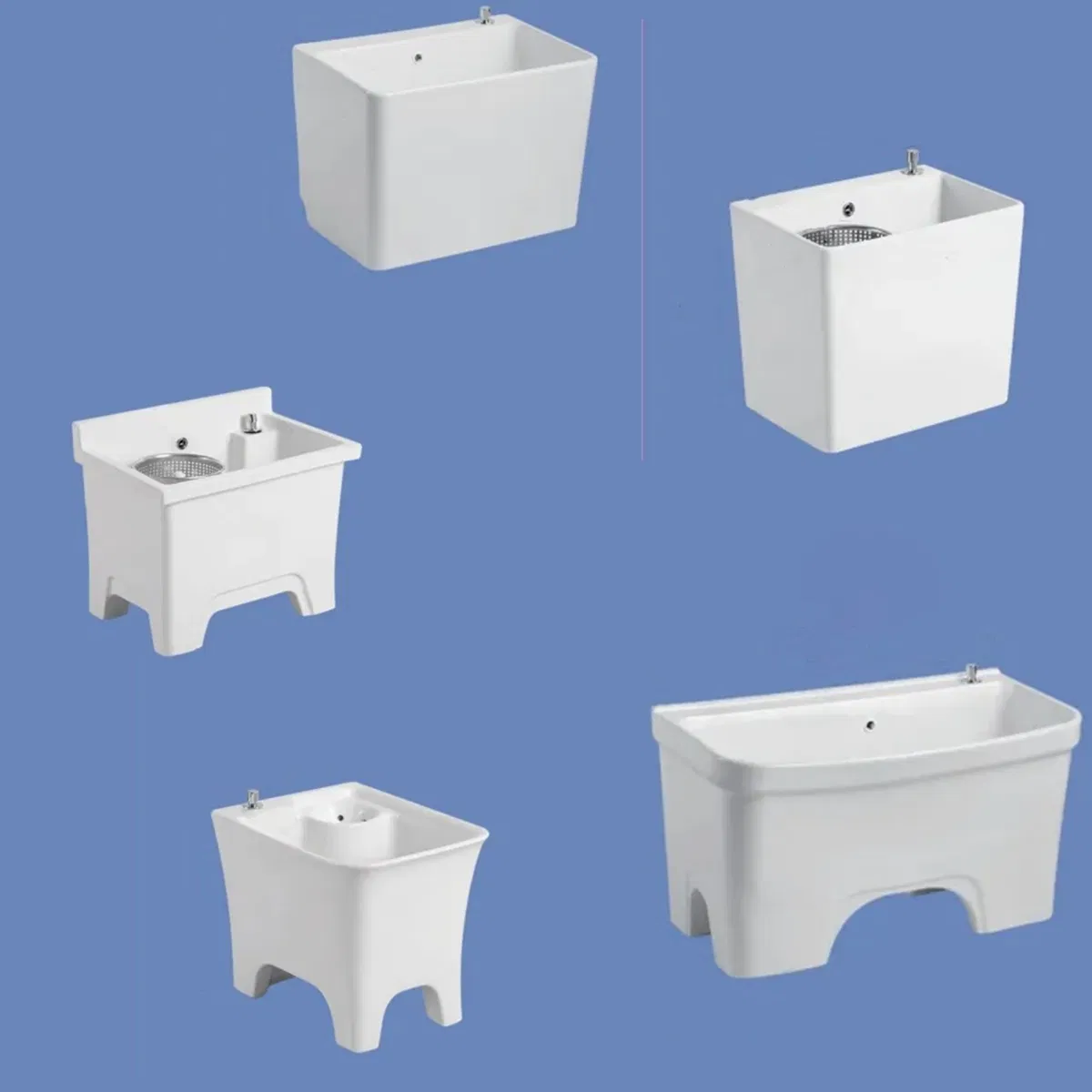 Wholesale White Glazed Ceramic Mop Tub Sink Cleaning Tub Outdoor Use Sanitary Ware Cheap