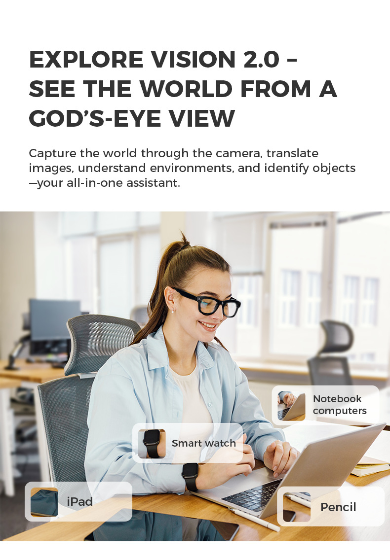 Умные очки Ai Agent с переводчиком и камерой