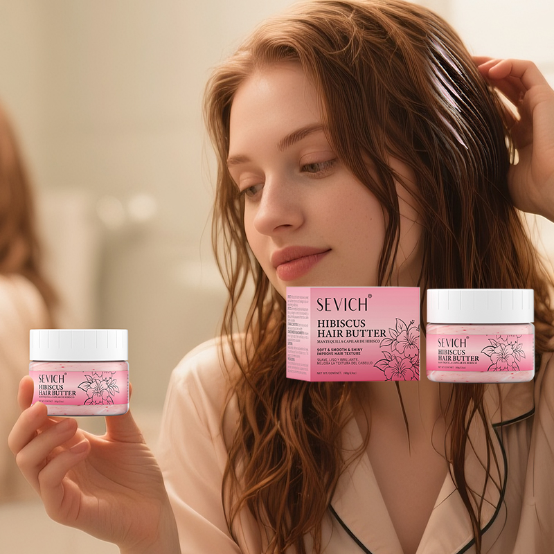 Sevich Hibiscus Hair Cream Custom Logo Herbal Shea Butter Natural Hair Growth Butter