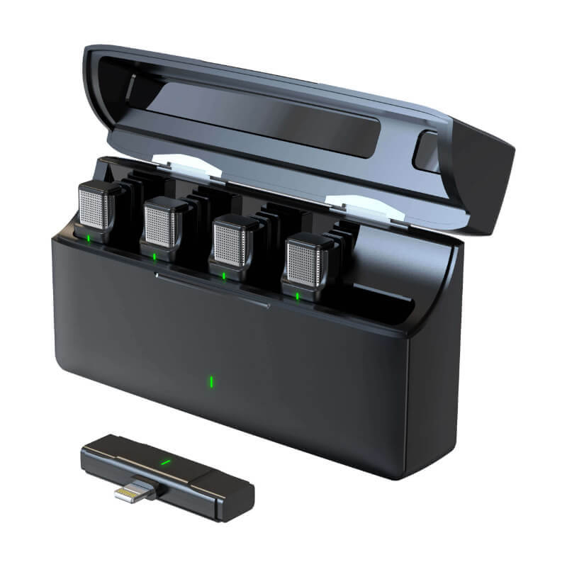 Bluetooth Wireless Microphone with Charging Case for iPhone iPad Professional Interview