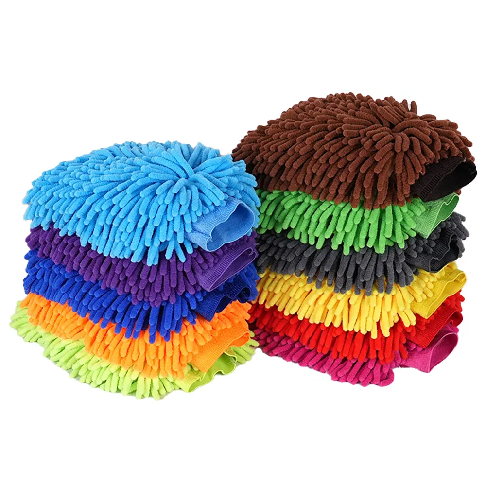 Best Chenille Microfiber Glove of Scratch-Free Double-Sided Dusting Car Wash Glove