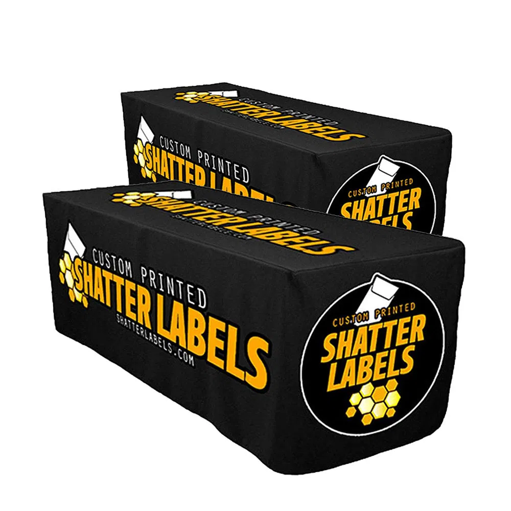 Custom Printed Advertising 6FT 8FT Fitted Display Table Cover Throw Table Cloth for Event