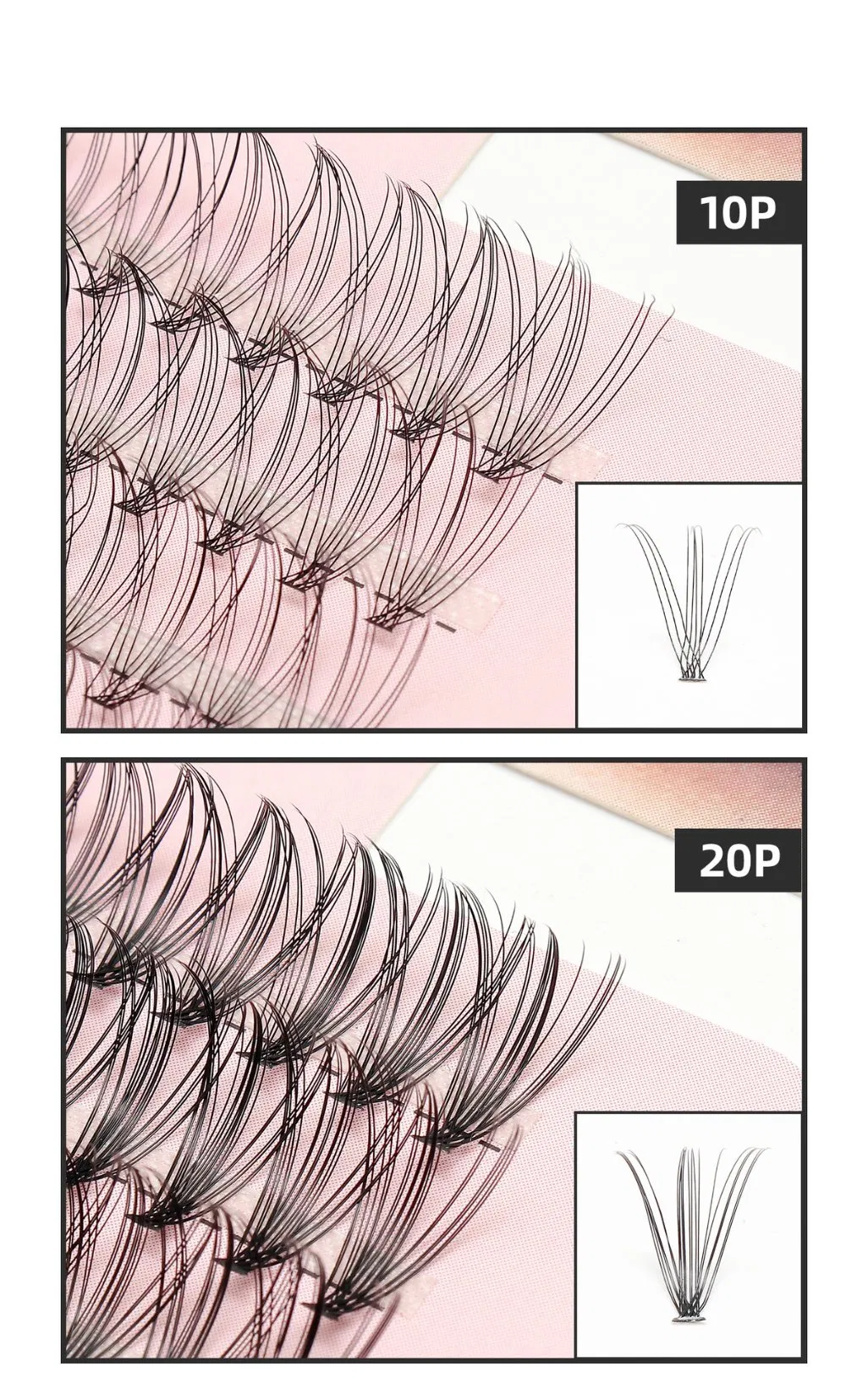 Wholesale Cheap Individual Lashes Cluster Lash Kit Private Label DIY Lashes Cluster Eyelashes