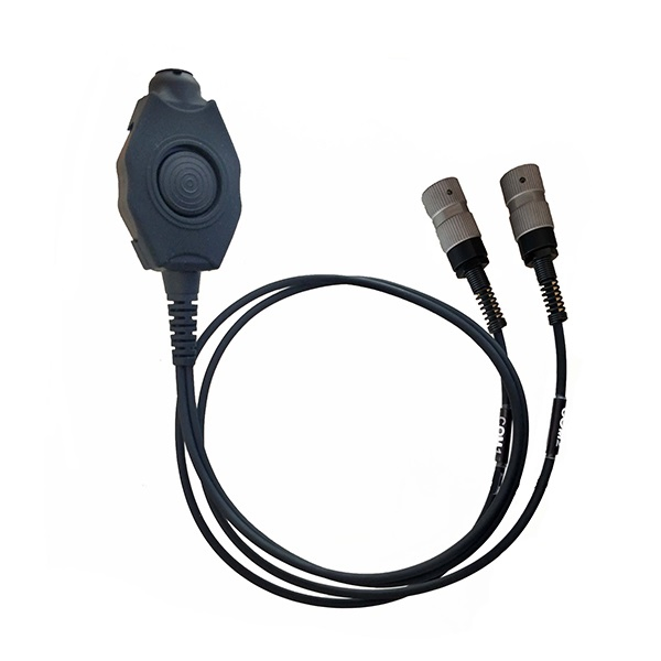 Dual Push-to-Talk Ptt Adapter Mil Radios FL5701 with 6-Pin Mil-Dtl-55116 Connector