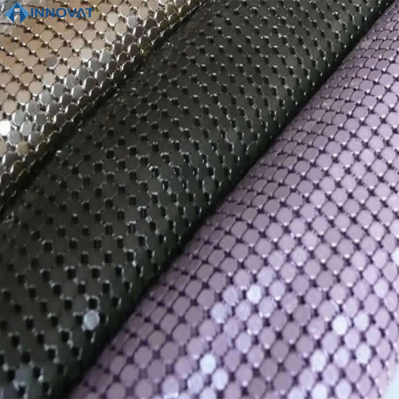 Metal Mesh Sheet Aluminum Sequin Chain Mail Fabric for Create Table Cloth Curtain