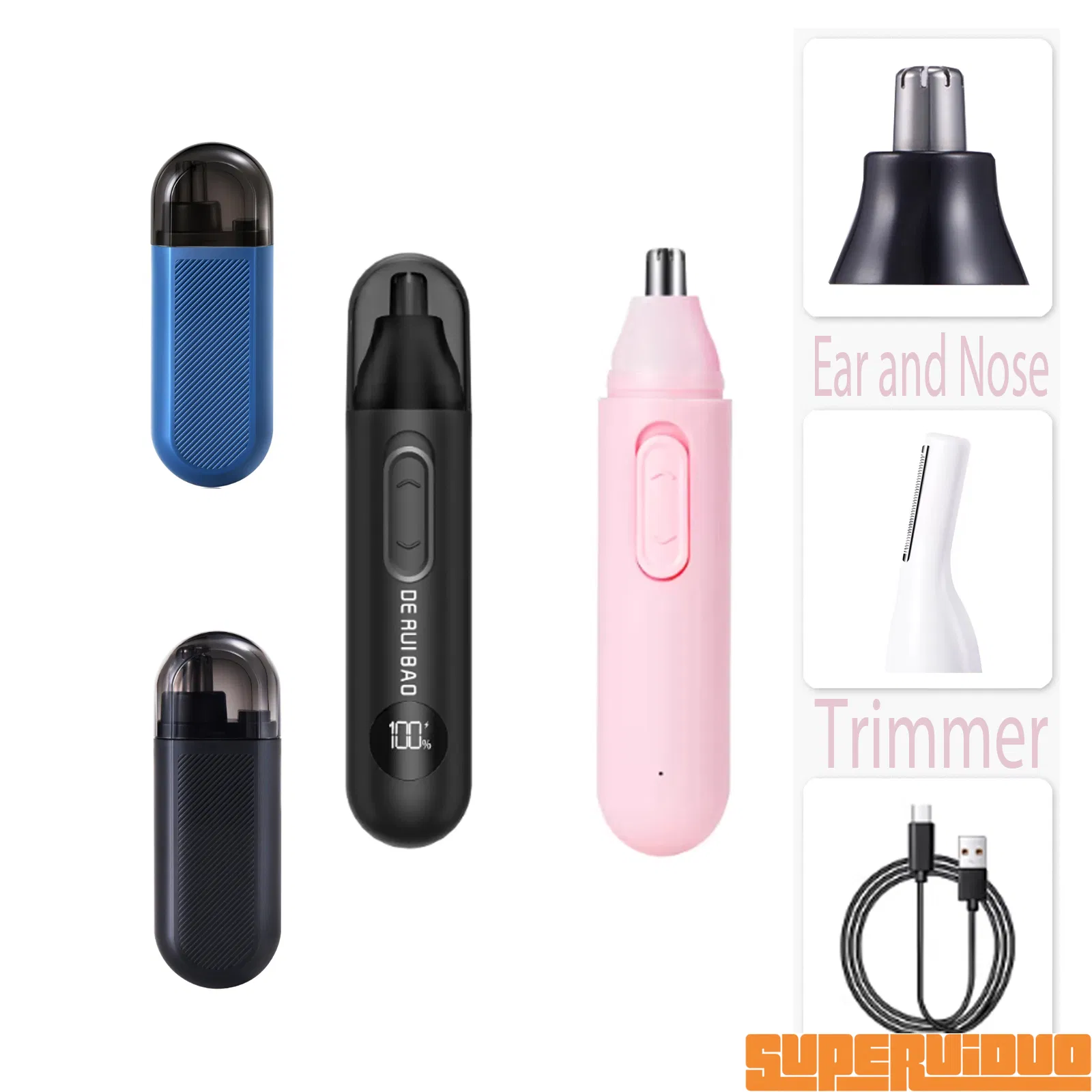 Smart Indicator LED Screen Personal Nose Hair Trimmer