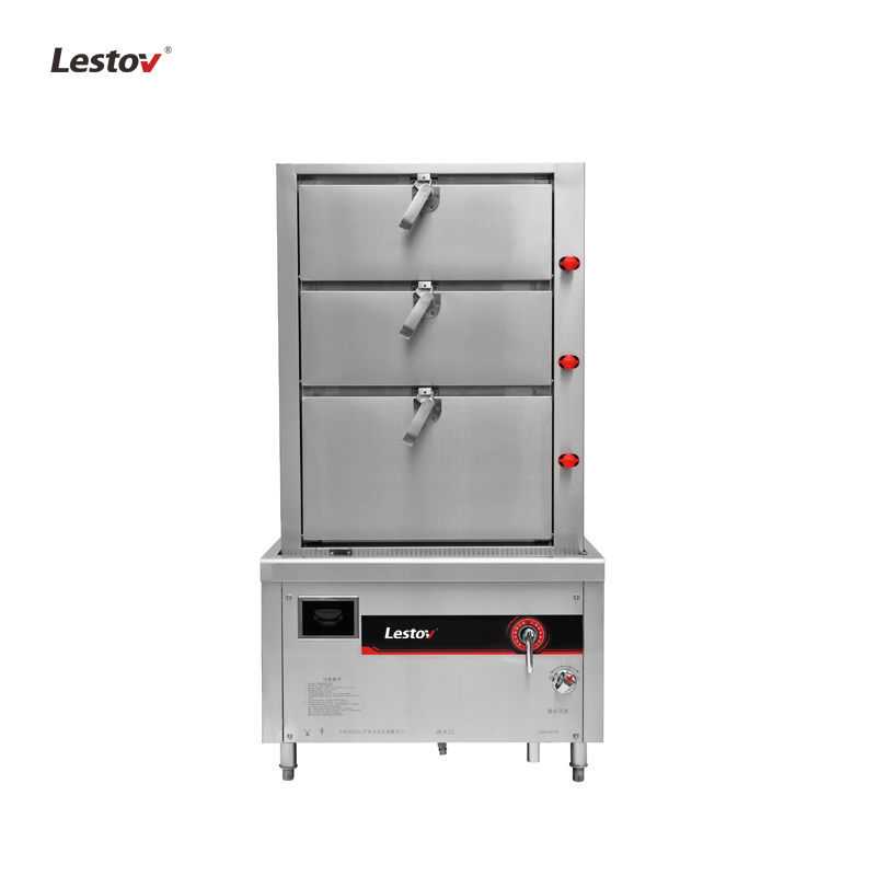 Lestov Three Doors Industrial Induction Seafood Cabinet Steaming Machine