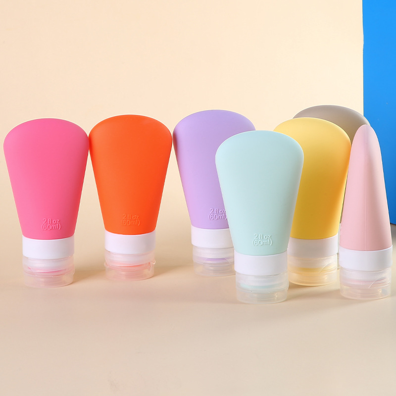 Custom Cute Leak Proof Squeeze Shampoo Cosmetic Silicone Travel Kit Capsule Bottle