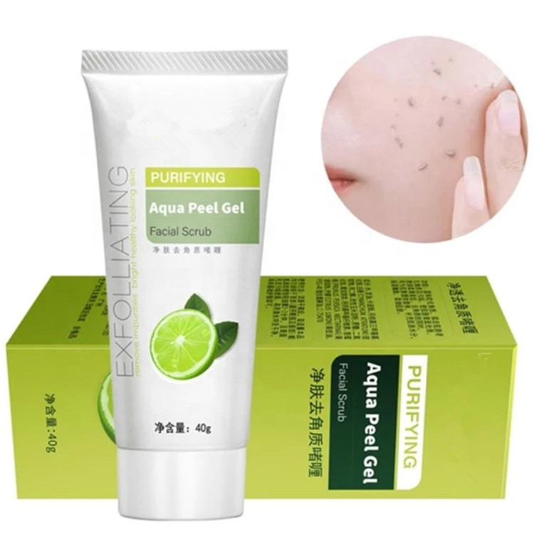 Private Label Moisturizing Lemon Exfoliating Aqua Peeling Gel Facial Scrub