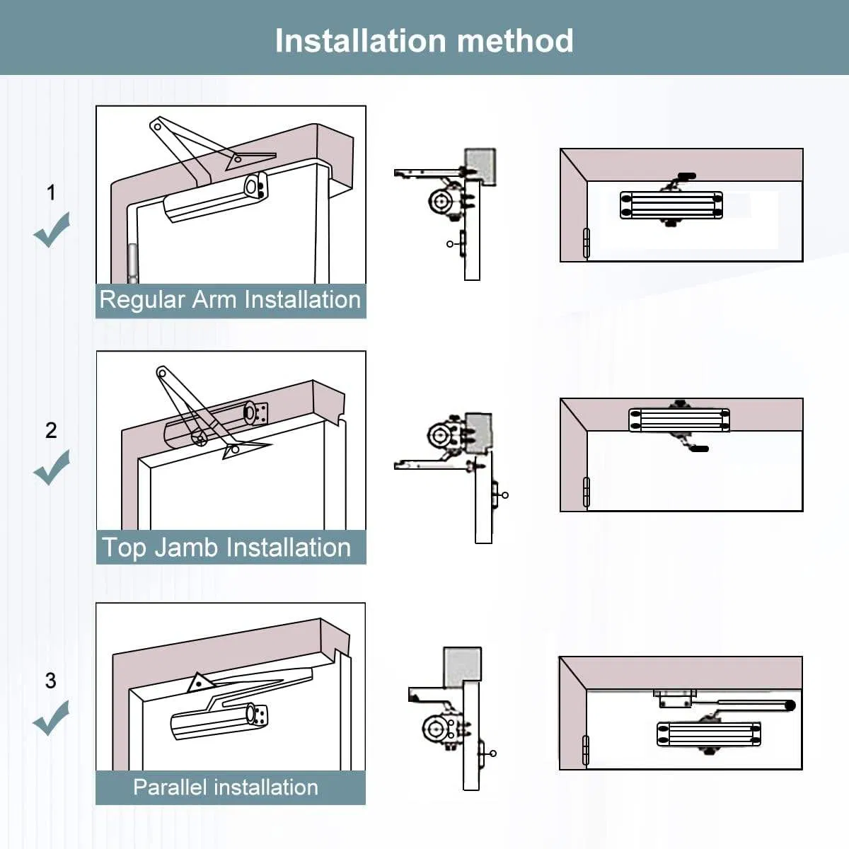 Factory Price Hydraulic Door Closer Automatic Door Closer Adjustment Spring Door Closer