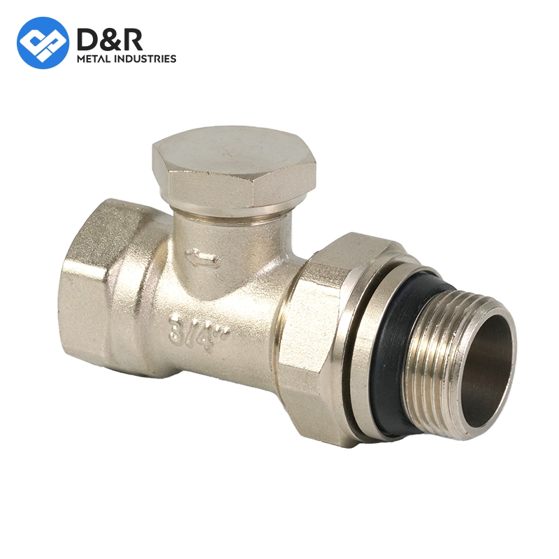 D&R DN15 Pressure 1.6MPa Brass Angle Plastic Pipe Thermostatic Radiator Valve for Heating Temperature Control HVAC