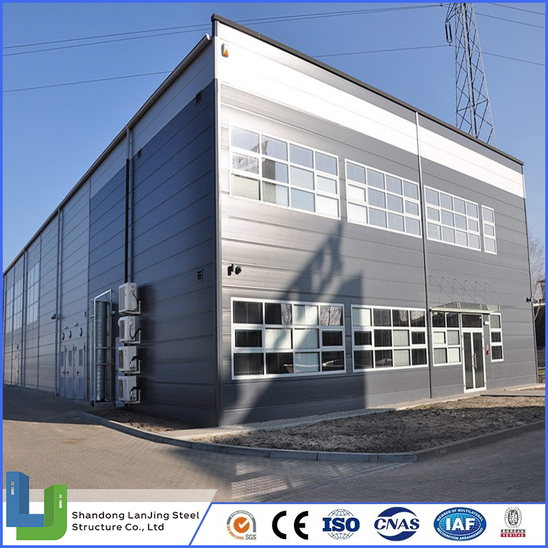 Anti-Seismic Prefabricated Steel Structure Buildings Workshop Hangar Garage Prefab Design with H Section Frame