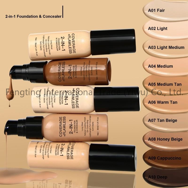 Oil-Control Foundation Cream with Long-Lasting and Non-Fading Coverage. European-Style Foundation Lotion.