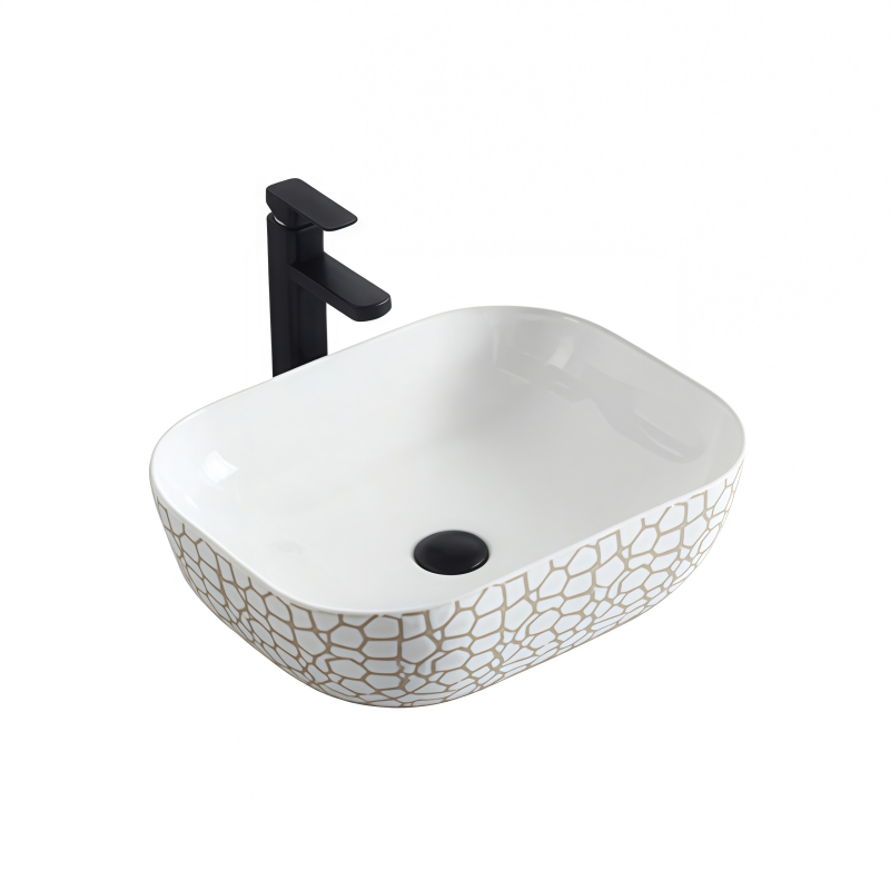 Круглая керамическая раковина для ванной комнаты