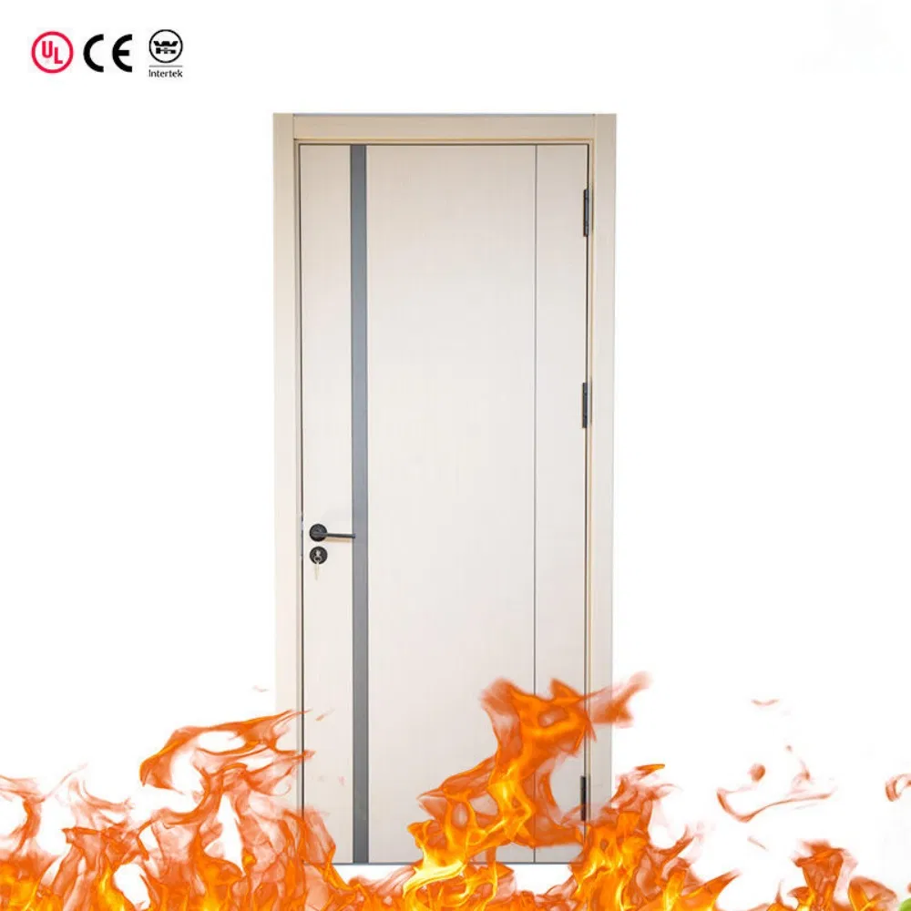 China Custom Interior Fire Wood Door High End BS En as CE UL Fire Doors for School Apartment Hospital Hotel Room Fireproof Wooden Door Fire Rated PVC Doors