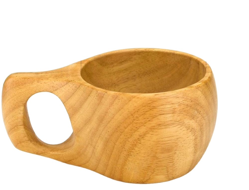 Wood Customized Bamboo Portable Wooden Cup Handle Coffee Cup