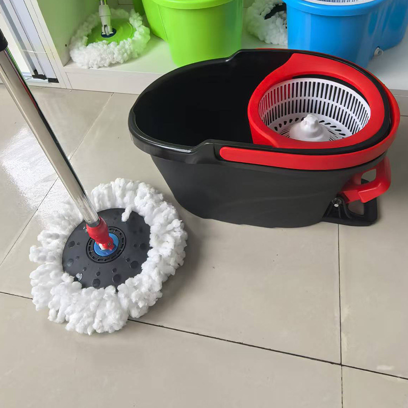 Foot Pedal Spin Mop with Dual Buckets and Wringer System