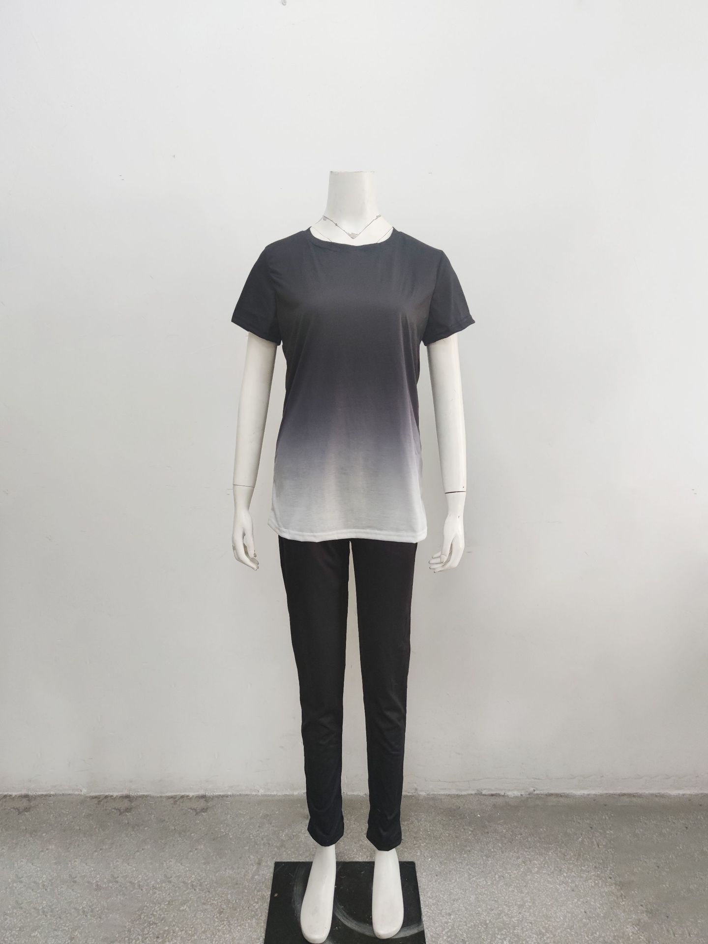 Комплект женский летний с градиентным принтом больших размеров S-5XL