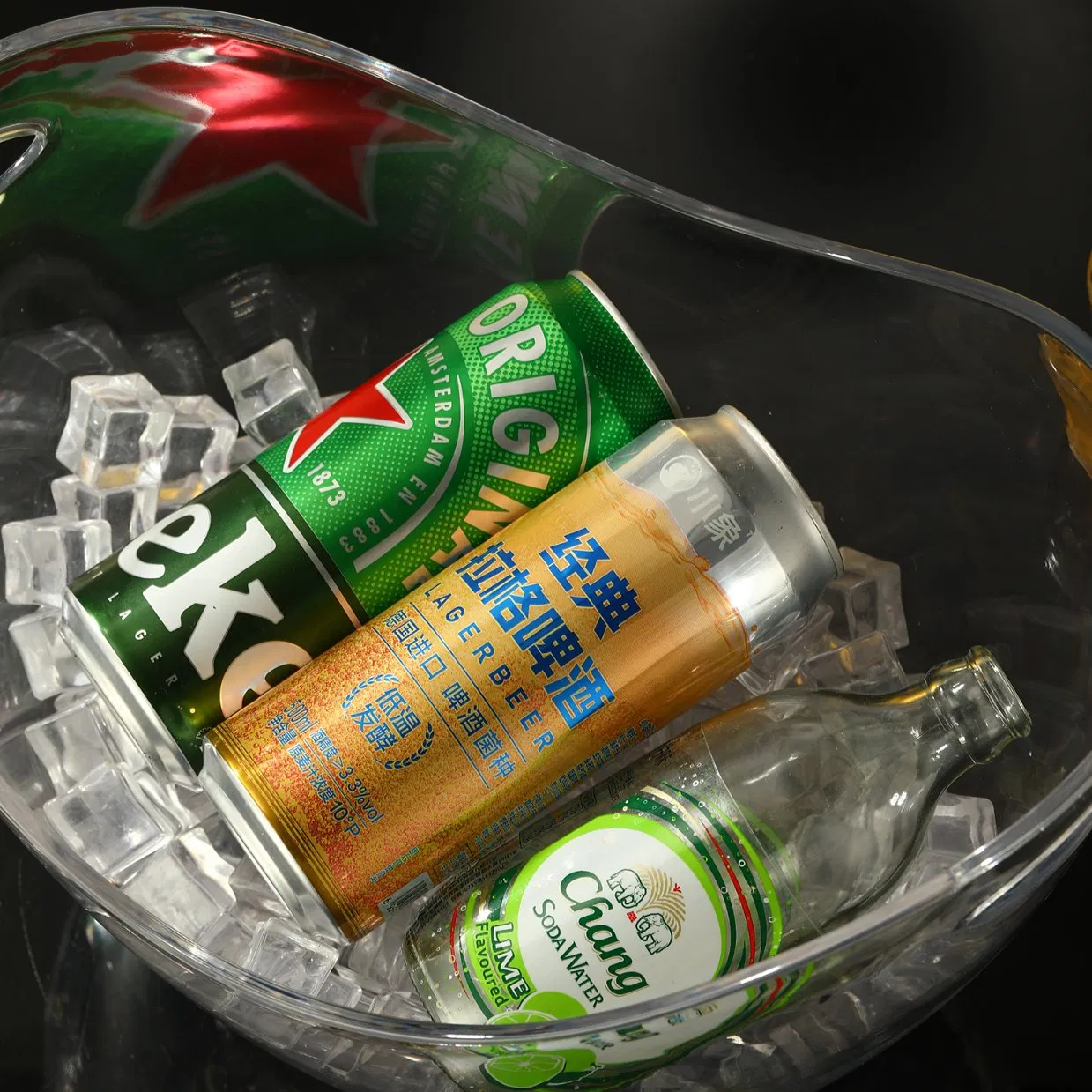 4L/8L/12L Custom Logo Clear Acrylic Food Grade Ice Champagne Wine Cooler Bucket