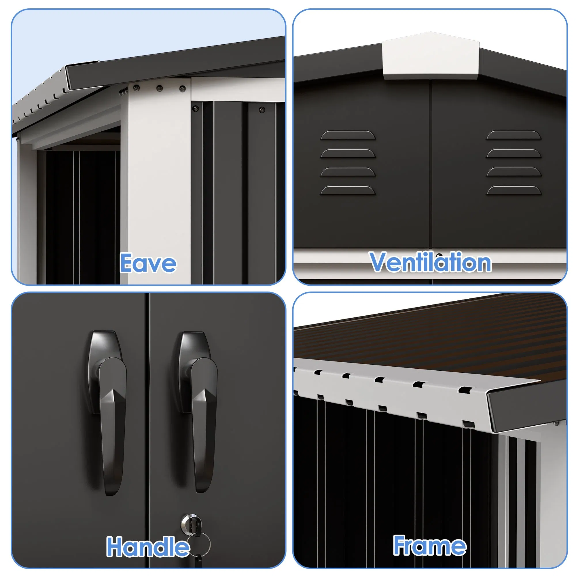 Garden Storage Shed Shed House Metal Garden Shed Waterproof Outdoor Building