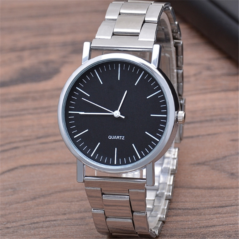 Wholesale Cheap Watch Fashion Stainless Steel Black/White Three-Eye Decoration Men Business Metal Quartz Watch