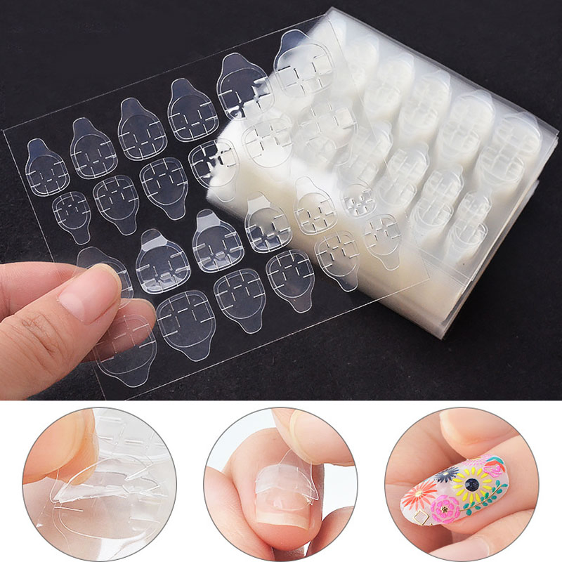 Double Sided Glue Nail Sticker Adhesive Tabs Waterproof Breathable Fake Nail Glue Stickers Jelly False Nails Tips