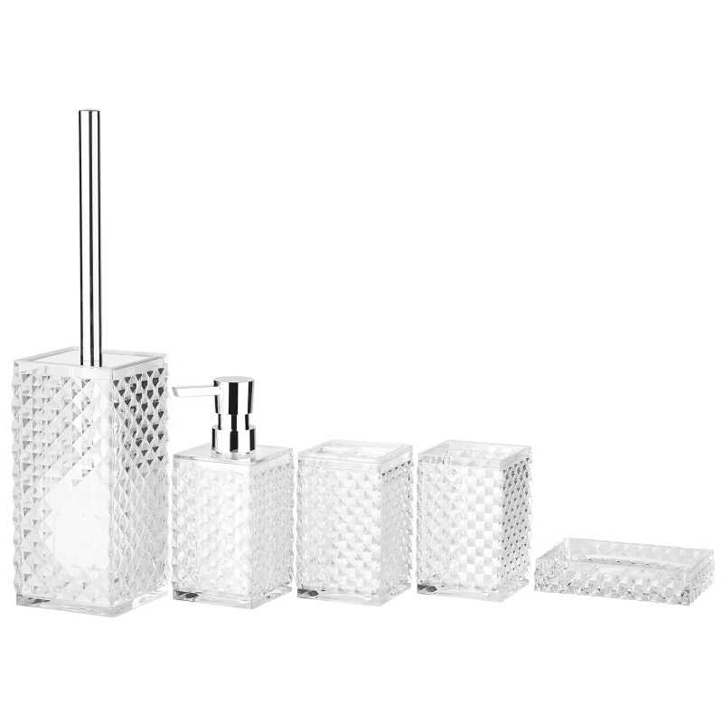 Factory Outlet Sanitary Ware Bath Storage Accessories 5PCS Acrylic Modern Bathroom Set