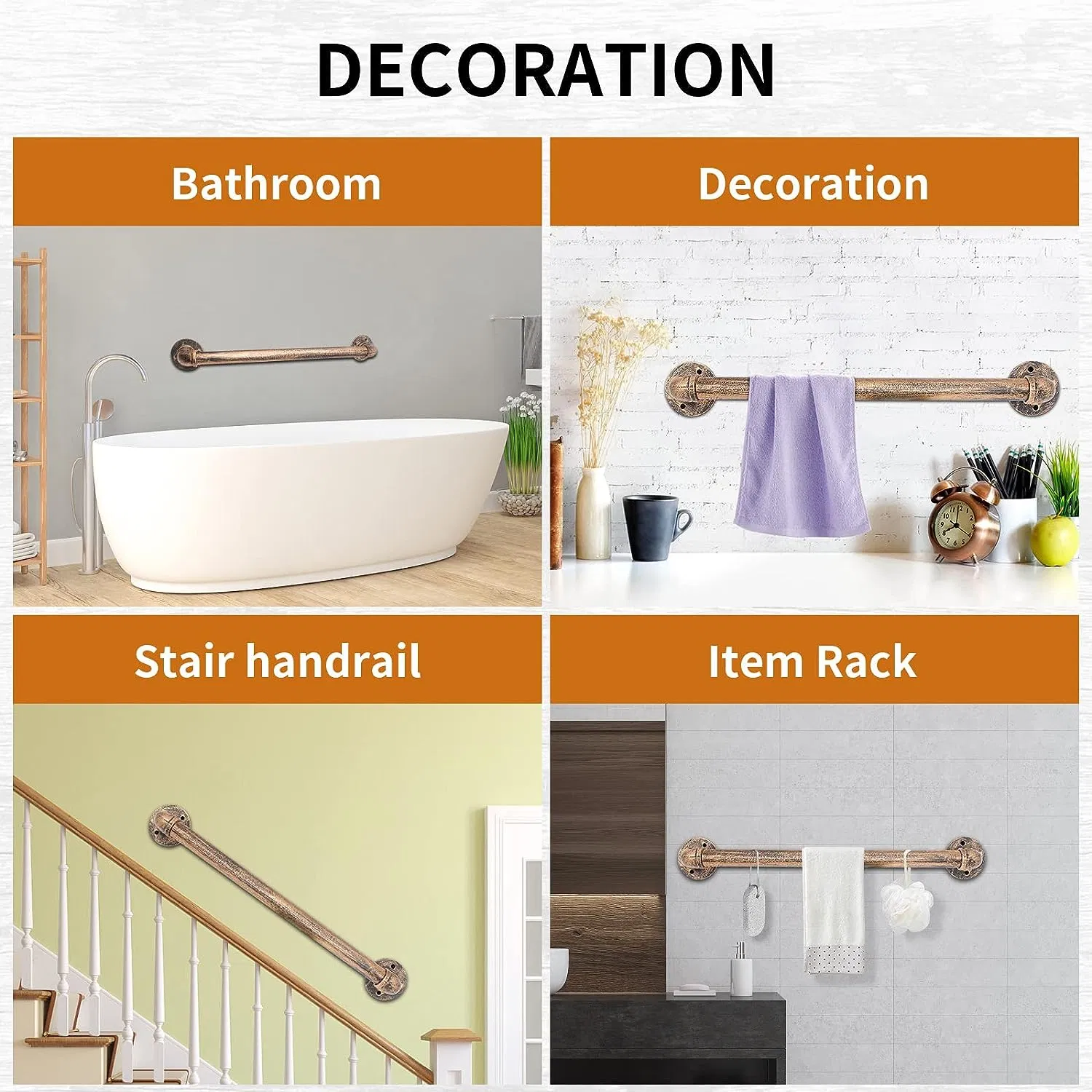 Wall Handrail Industrial Staircase Railing Galvanized Pipe Handrail for Indoor Stairs