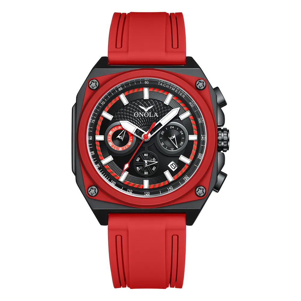 Onola Hot-Selling Neutral Waterproof Calendar Men's Multi Functional Silicone Band Quartz Watch