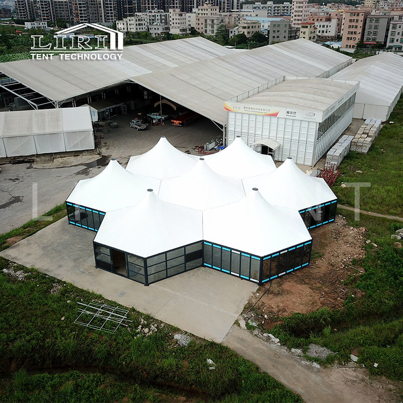 Outdoor Combine Hexagon Modular Housing Canopy Event Shop Tents