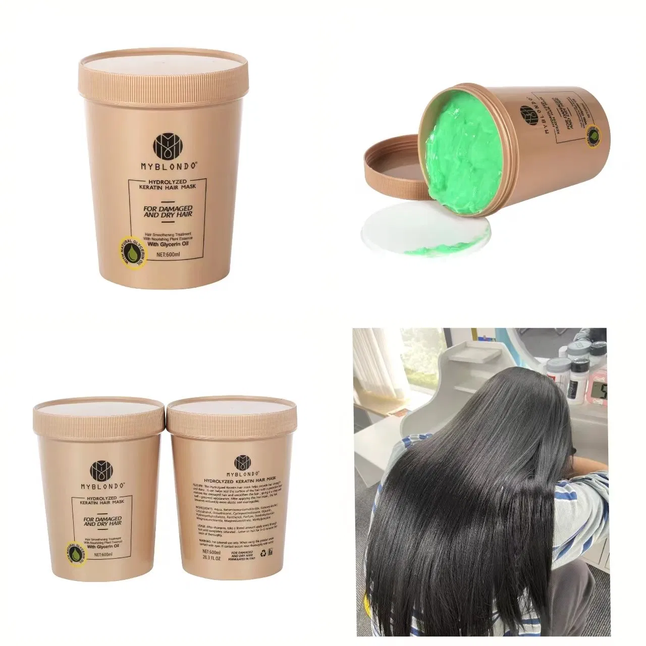 Professional Salon Product Hair Mask Conditioner Repair Damaged Hair 600ml Wholesale Bulk Free Samples Korean
