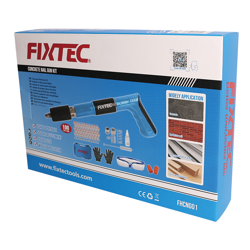 Пневматический гвоздезабиватель Fixtec с набором гвоздей