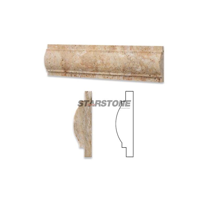 Starstone Beige Travertine Marble Floor Skirting for Building Decoration