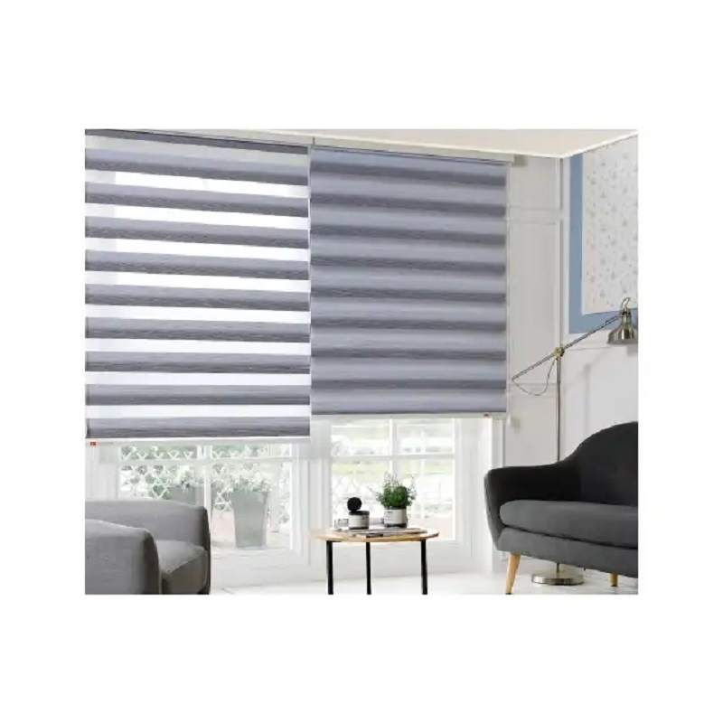 Remote Control Custom Hotel Motorized Zebra Blinds Blackout Vision Blind