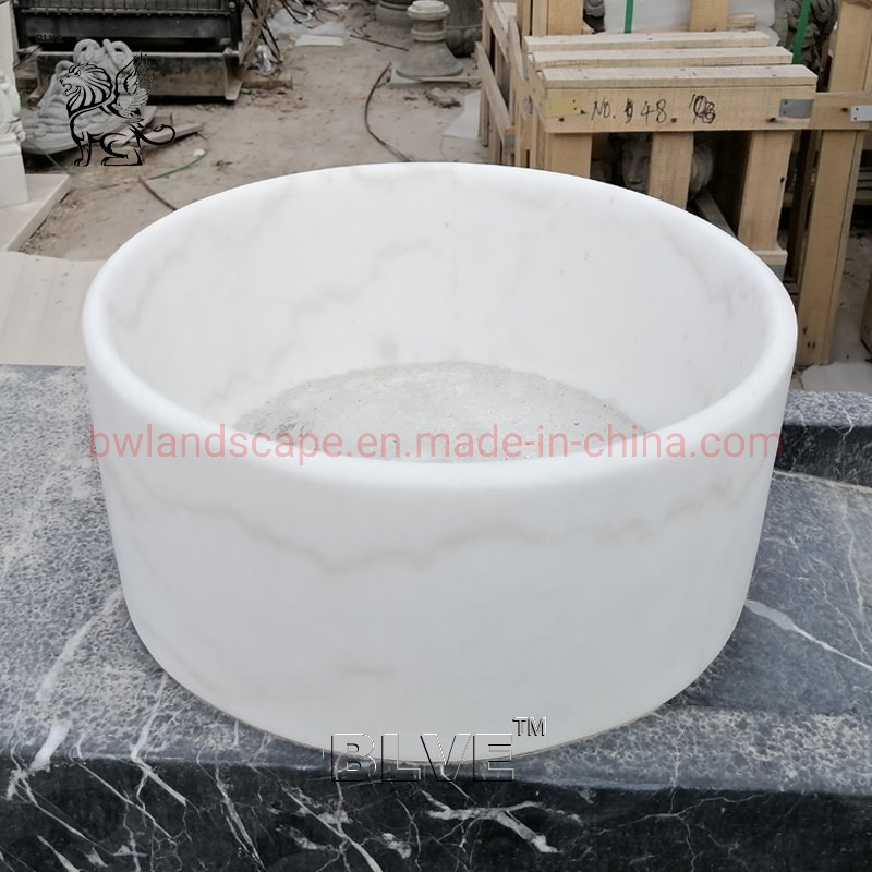Раковина из белого мрамора BLVE, круглая