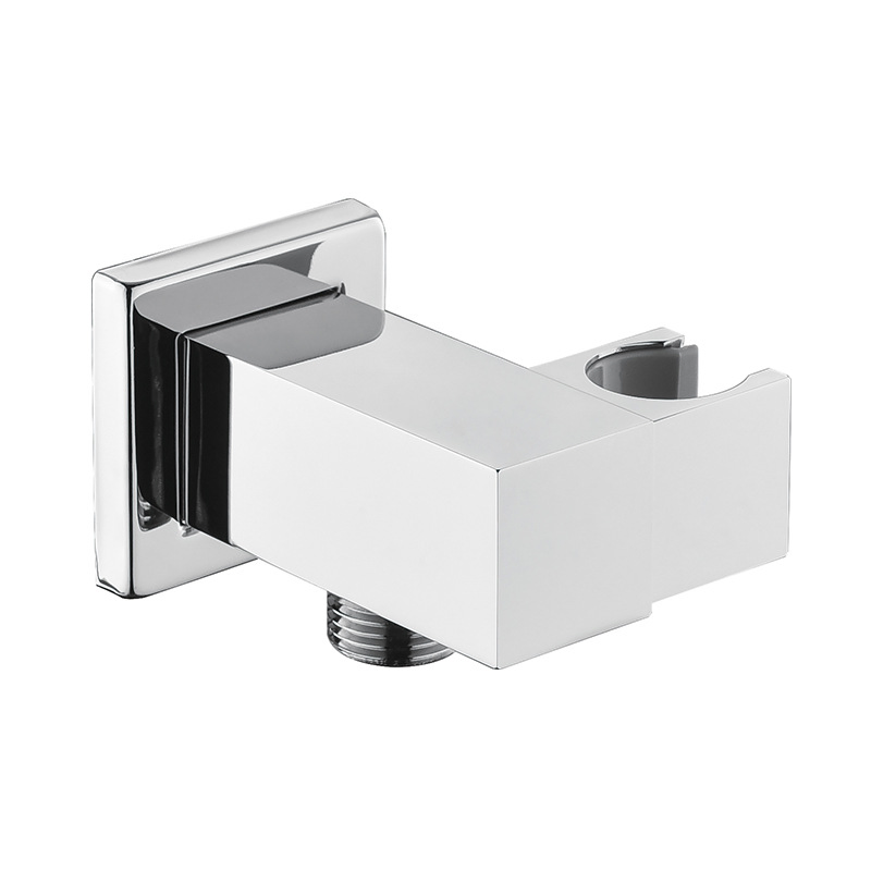 Top Quality Black Round Handheld Shower Bracket with Union Joint Holder Bathroom Shower Bracket Shower Sprayer Holder